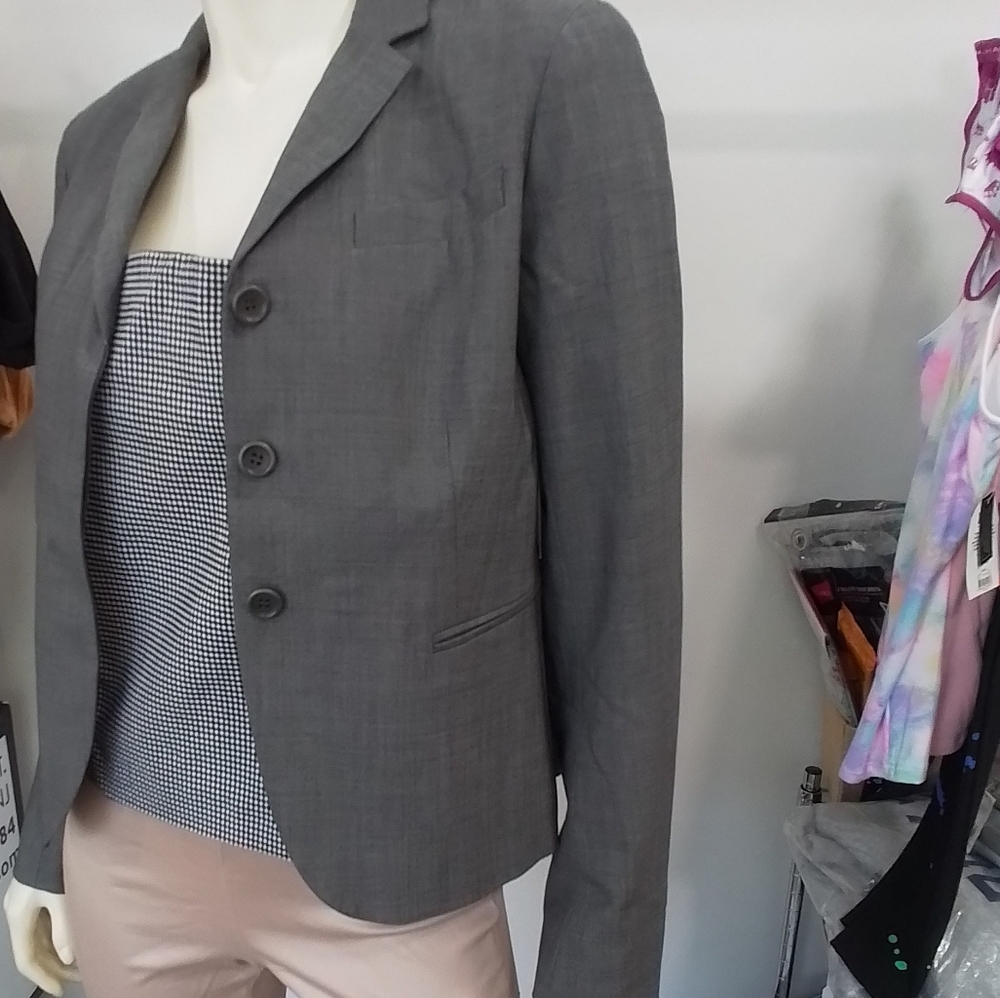 Theory Charcoal Gray Suit Jacket
